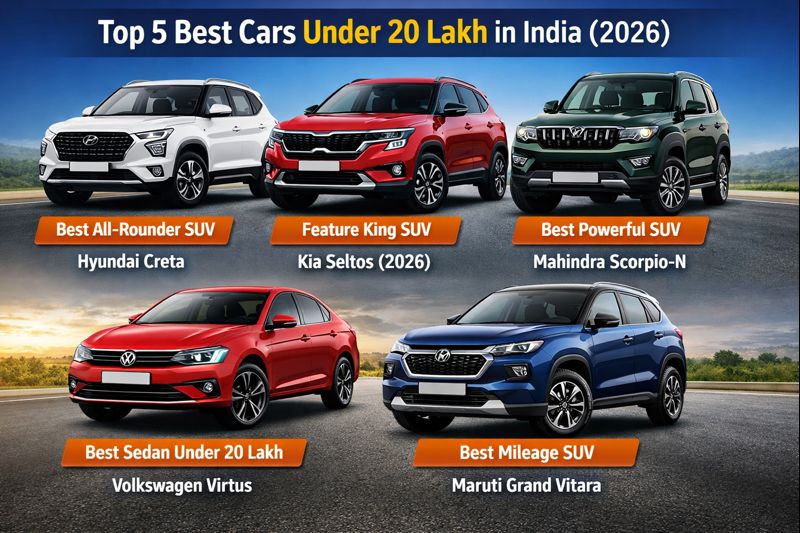 Top 5 Best Cars Under 20 Lakh in India 2026